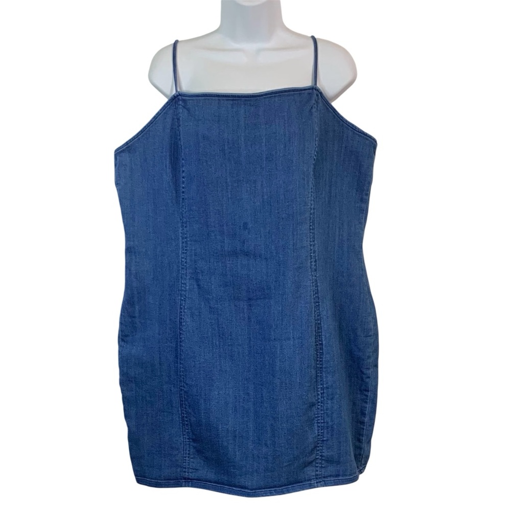 IRIS Denim Spaghetti Strap Mini Dress Sz 3XL